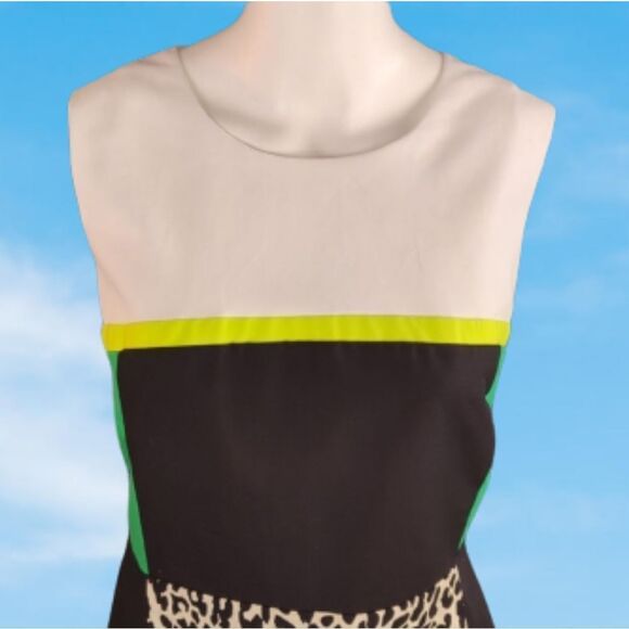 NWT! Calvin Klein Leopard Print Color Block Dress - Picture 3 of 15